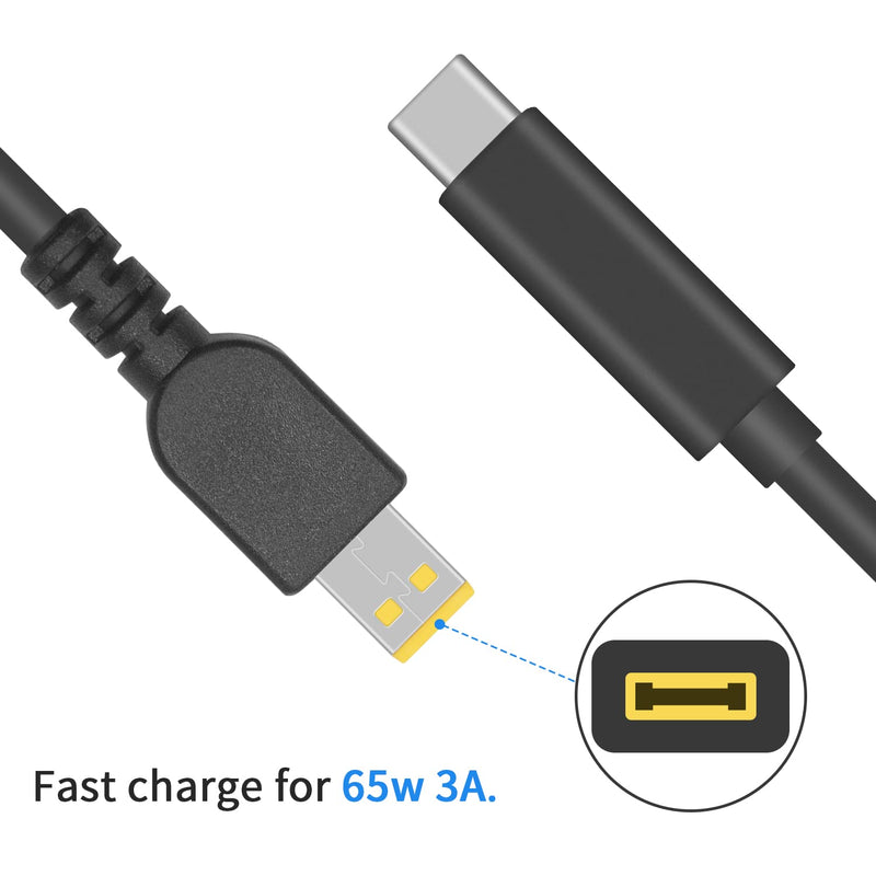  [AUSTRALIA] - Duttek USB C Input to Slim Tip Power Charging Cable, USB C Male to Mini USB Square Port Power Cable, Suitable for Thinkpad Laptop Power Cord 65w Only Power Supply. 5FT/1.5M