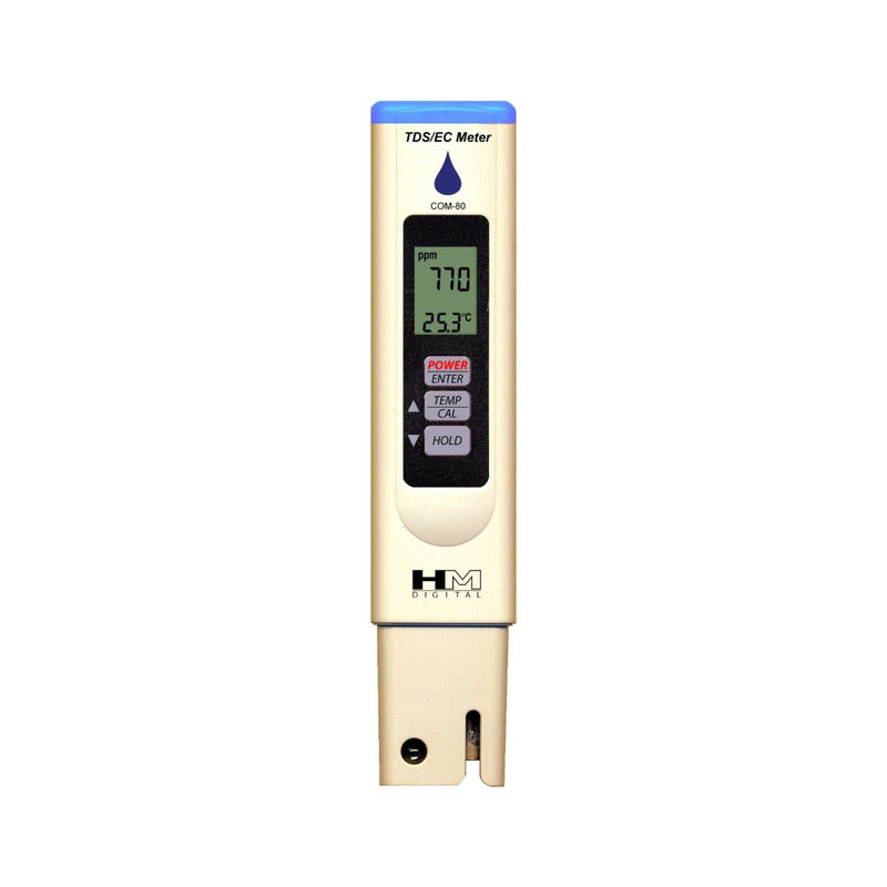 HM Digital COM-80 Electrical Conductivity (EC) and Total Dissolved Solids Hydro Tester, 0-5000 ppm TDS Range, 1 ppm Resolution, 2% Readout Accuracy - LeoForward Australia