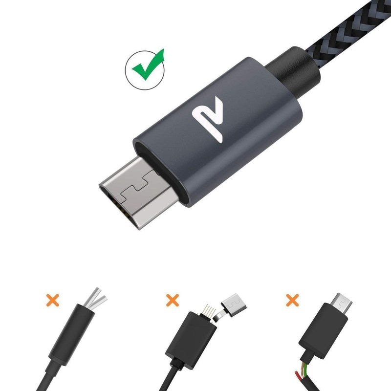  [AUSTRALIA] - Micro USB Cable [2 Pack/6.6ft],Rampow QC 3.0 Fast Charging & Sync Android Charger,Micro USB Cables for Samsung Galaxy S7/S6 and Edge,Note 7/6,Sony,Kindle,PS4,Xbox,Android Devices and More-Space Grey 6.6ft Space Grey 2