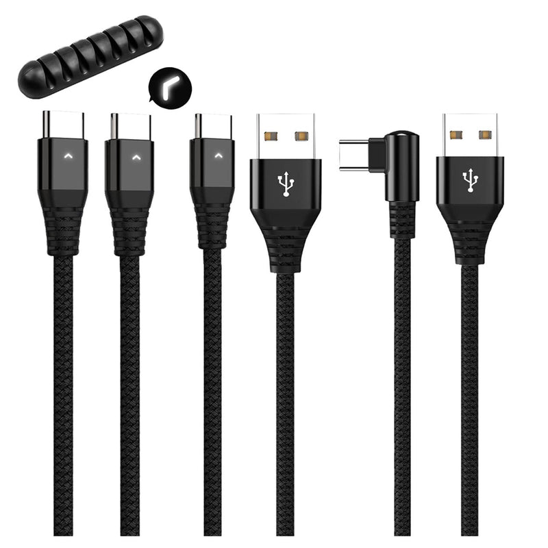  [AUSTRALIA] - 4ft USB Type C Cable Fast Charging, USB A to USB C Cable Nylon Braided, Right Angle USB C Cable Type C Charger Cord Rapid Charge for MacBook iPad Samsung Pixel USBC Laptop Android Phone Led 3Pack 4ft