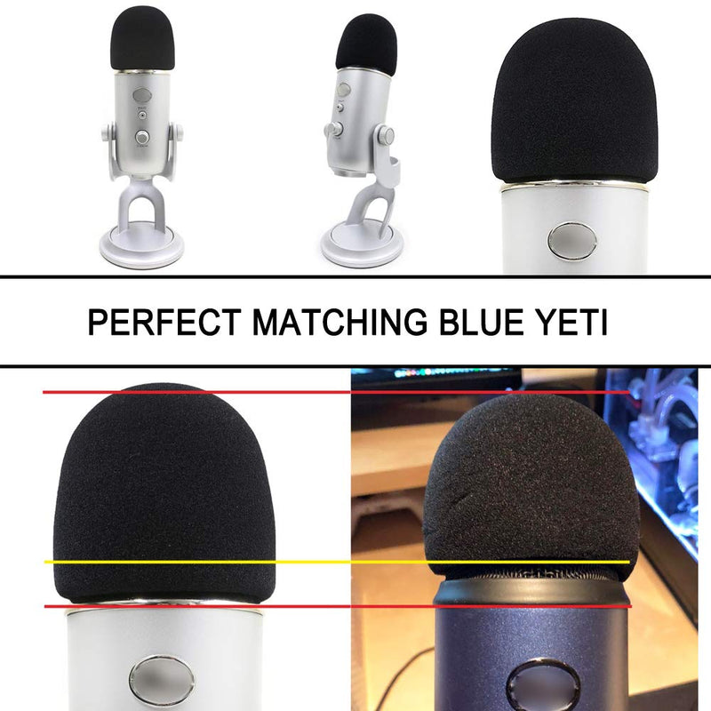  [AUSTRALIA] - SUNMON Microphone Foam Windscreen Cover for Blue Yeti, Yeti Pro and Yeti X Microphones, the Mic Pop Filter Mask Shield also suit MXL and Audio Technica (Black)