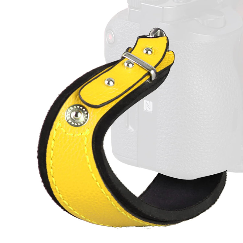 [AUSTRALIA] - LENSGO VDS6 Professional Camera Hand Grip Strap with Metal Plate Yellow