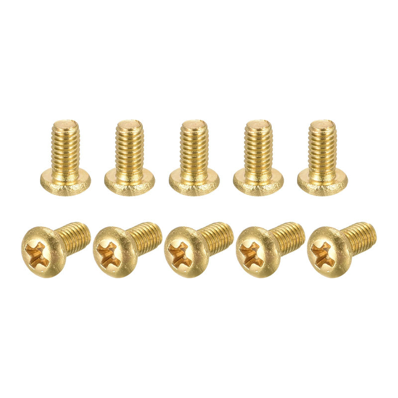  [AUSTRALIA] - uxcell Brass Machine Screws, M3x6mm Phillips Pan Head Fastener Bolts for Furniture, Office Equipment, Electronics 20Pcs