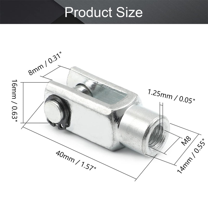  [AUSTRALIA] - Othmro 2pcs Air Cylinder Rod Clevis End 40mm Length M8x1.25 Female Thread Y Connector