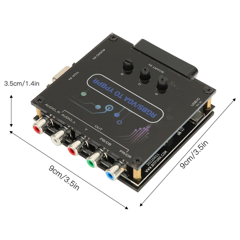  [AUSTRALIA] - RGBS VGA SCART to YPBPR Component Converter, Color Difference Component, Support Sound Left and Right Channel Input SCART.