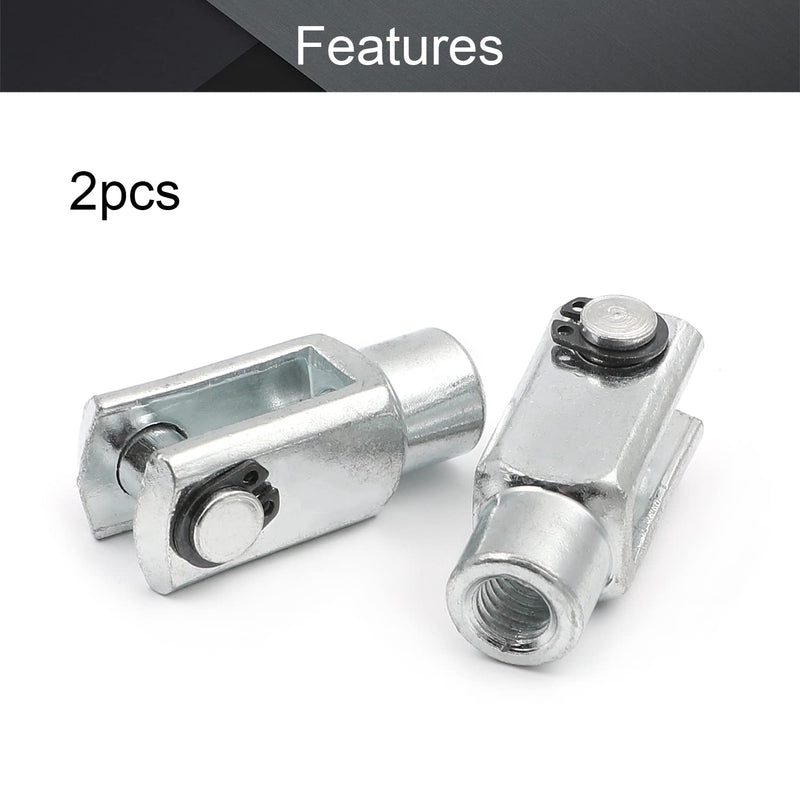  [AUSTRALIA] - Othmro 2pcs Air Cylinder Rod Clevis End 40mm Length M8x1.25 Female Thread Y Connector