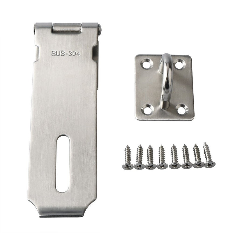  [AUSTRALIA] - Alise MS9-5B Padlock Hasp Door Clasp Hasp Lock Latch SUS 304 Stainless Steel Brushed Nickel 5 Inch