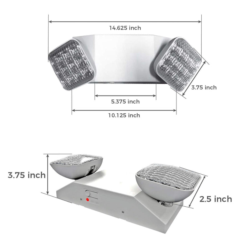  [AUSTRALIA] - Ciata Lighting LED Emergency Light - Ultra-Bright White Light With Back-up Battery, Adjustable Lamps & 90-minute Minimum Capacity - Made from Engineering-Grade & Injection-Molded Thermoplastic (White) 1 Pack