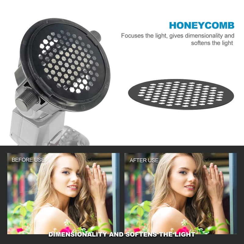  [AUSTRALIA] - Photography Lighting Flash Diffuser Set, LENSGO Professional Flash Kit Flash Diffuser Modifier Bundle Diffusion Dome for All Square and Round Head Lights for Superior Light Control (D15) D15