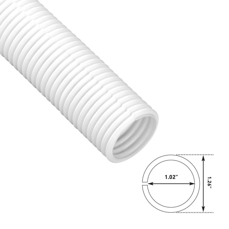  [AUSTRALIA] - D-Line White Cable Tube, 3' 7" Flexible Cable Management Sleeve, Wire Organizer to Hide Cords from TVs, PCs and Games Consoles - 1.25 Inch Diameter - 43 Inch Length