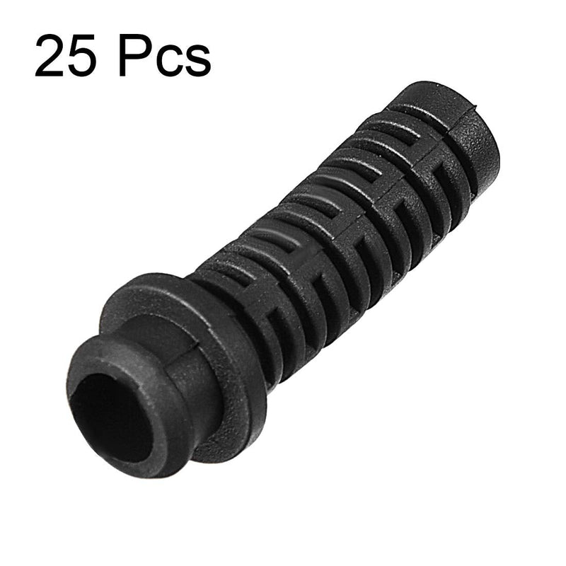  [AUSTRALIA] - uxcell 25pcs 6mm Inner Dia PVC Strain Relief Cord Boot Protector Power Tool Hose Black