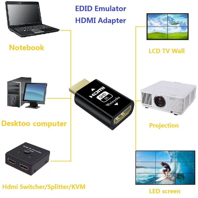  [AUSTRALIA] - HDMI EDID Emulator Passthrough for with KVM Switches,Video splitters,Extenders,AV Receiver, Emulator Adapter Recommend 1080P@60fps -3 Pack 1080P-3 Pack