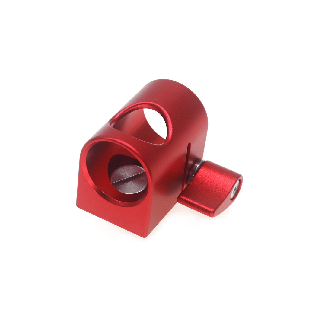  [AUSTRALIA] - SZJELEN Single Rod Clamp,19mm Rod Mounting Bracket with 3/8 Screw with Anti Twist for ARRI RED Sony Camera Link Wireless Follow Focus Motor 19mm Tube (Red)