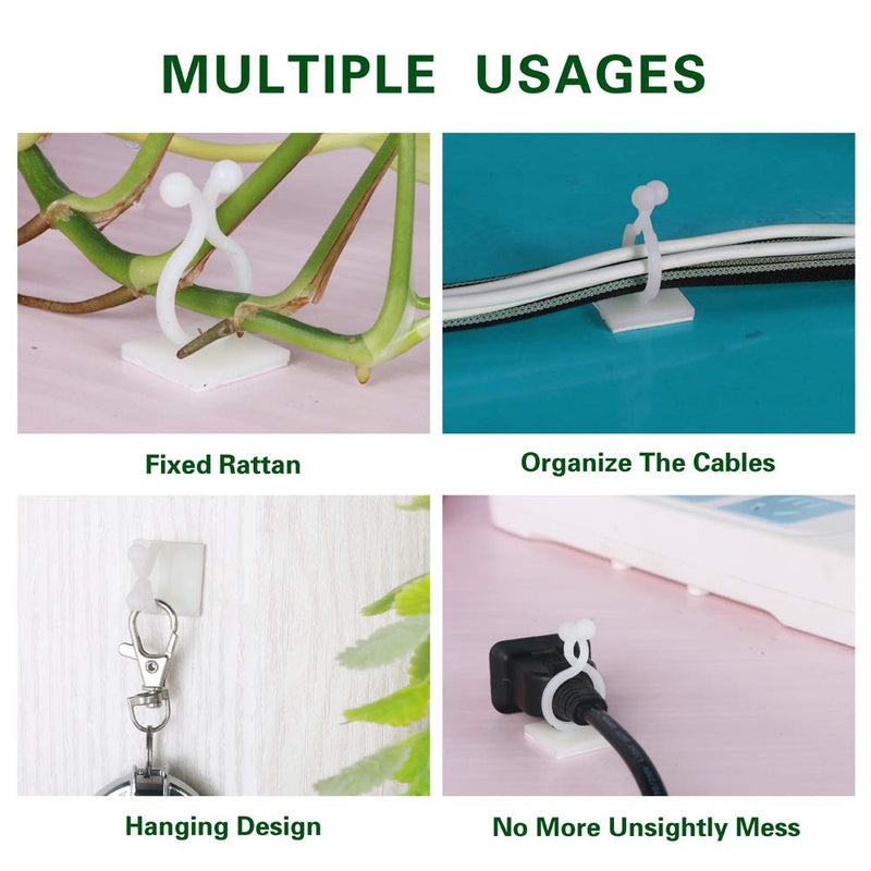  [AUSTRALIA] - AICHAO household 50PCS 2 Size Self-Adhesive Twist Locks Holder Cable Tie Clips with Adjustable Nylon Cable Zip Ties for Cord Management Ratta