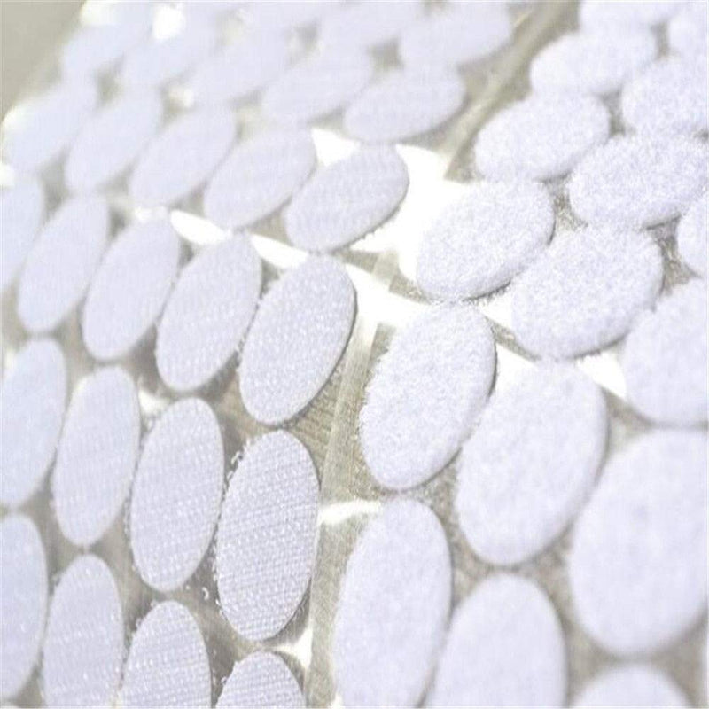  [AUSTRALIA] - 1000 Pieces (500 Pairs) Small Sticky Back Dots with Adhesive Clear Round Self Adhesive Dots 10mm Diameter White Waterproof Nylon Coins Hook & Loop Dots Sticky Glue Tapes