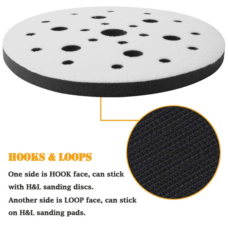  [AUSTRALIA] - Gekufa Soft Interface Pad 6 Inch, Hook and Loop Soft Sponge Cushion Interface Buffer Pad 2 Pack, 6" x 1/2" x 3/4" Polishing Sponge Cushion Pad