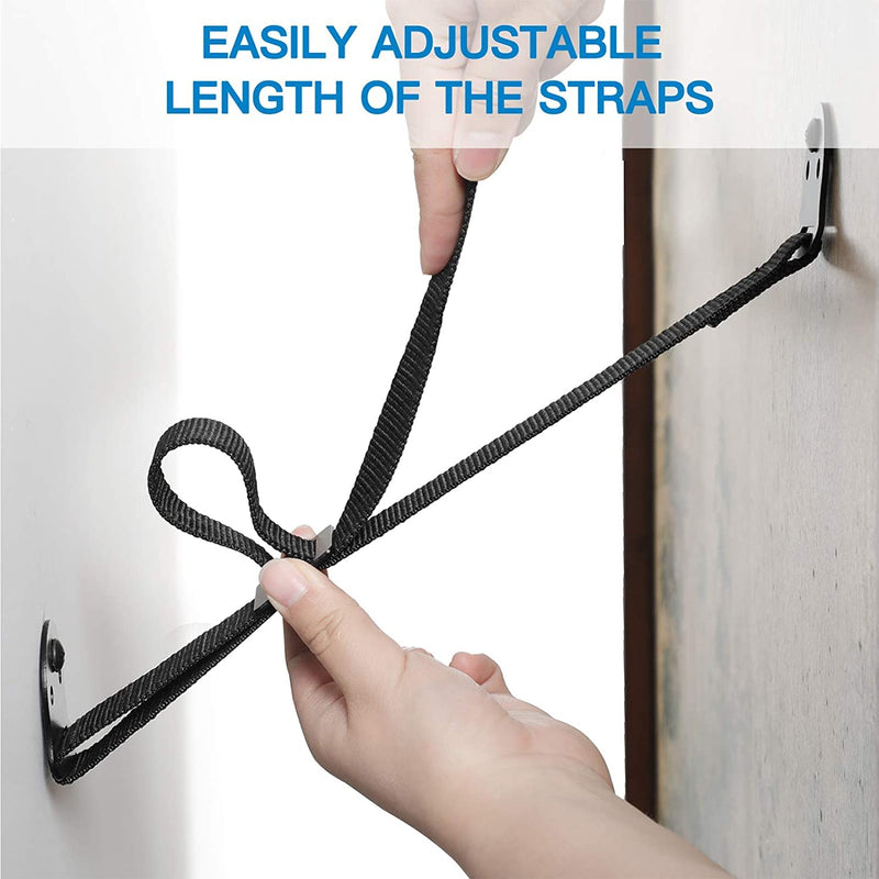  [AUSTRALIA] - PERLESMITH TV Anti-tip Straps for TV, Screen and Furniture - Heavy Duty Dual TV Safety Straps with Metal Plate for Child Protection-Adjustable Earthquake Resistant Straps Secure Safety (PSAS1)