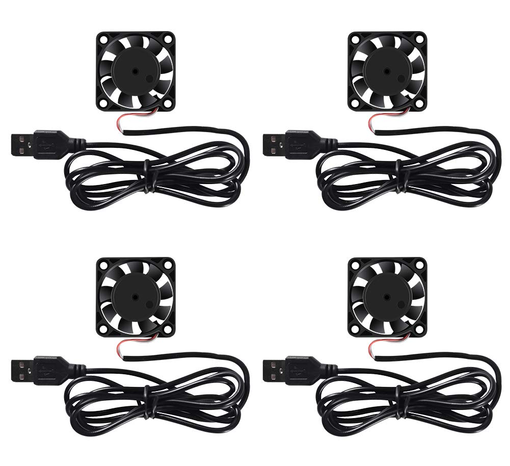  [AUSTRALIA] - 4 Pack USB Brushless Cooling Fan 40mm Fan High Performance DC 5V Cooling Fan Speed 4200 RPM Fan for Small Appliances Series Replacement 4PCS 5V USB(4010)