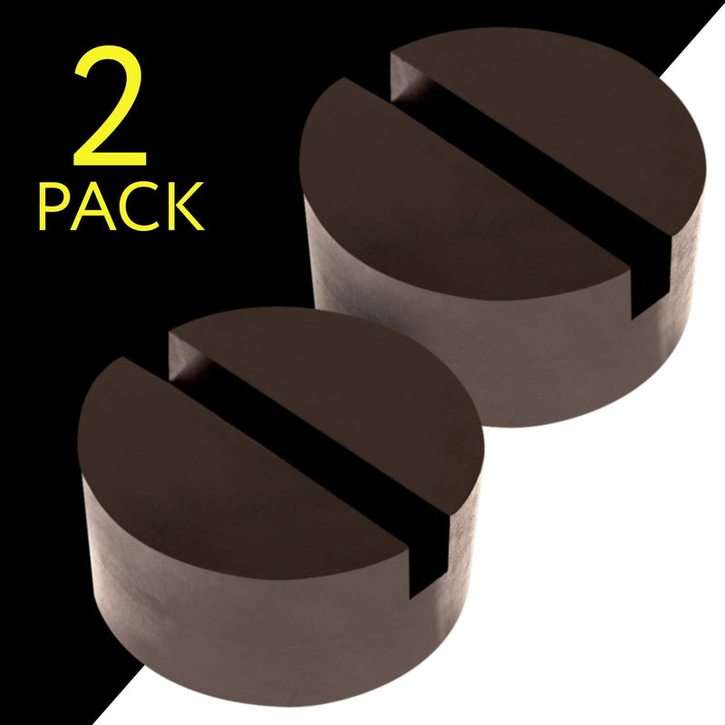Mission Automotive 2-Pack of Rubber Jack Pads (Slotted Pucks) - Universal, Standard-Size Adapter - Frame Rail Protector Puck/Pad Keeps Pinch Weld, Paint and Metal Safe - LeoForward Australia