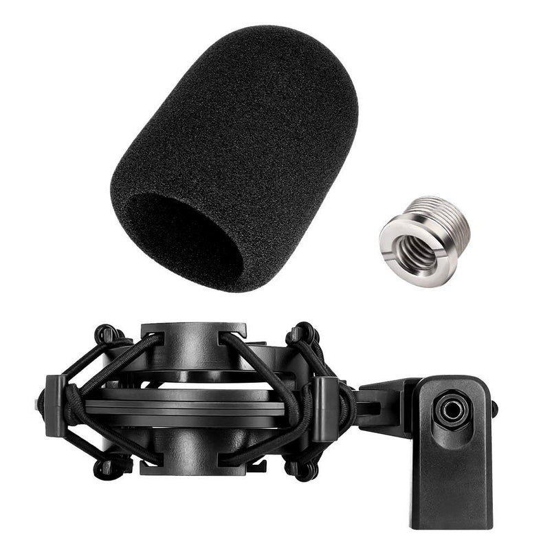  [AUSTRALIA] - Etour AT2020 Microphone Shock Mount with Pop Filter, [Custom Built for AT2020 Mic] Anti-Vibration Suspension Shock Mount Holder Clip Compatible with audio technica at2020 line Kit AT2020 Shock Mount with Windscreen