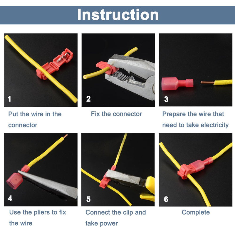  [AUSTRALIA] - Bestgle 60 Pcs/30 Pairs Self-Stripping Electrical T-Tap Wire Spade Connectors Set Quick Splice Wire Terminals and Fully Insulated Male Butt Terminal Crimp Assortment Kits (Yellow, Red and Blue)