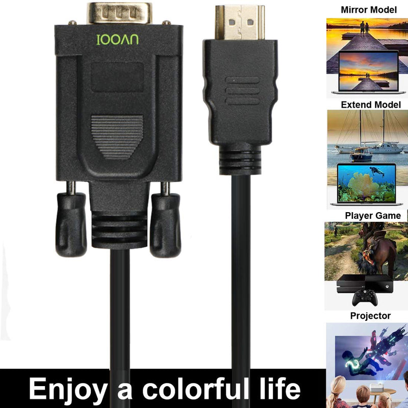  [AUSTRALIA] - HDMI to VGA Cable 6ft 2-Pack,Unidirectional Male HDMI to VGA Male Computer Monitor Cable Cord 1080P Compatible for Computer, Switch, Player Game, and Other HDMI Devices 62phd moueti