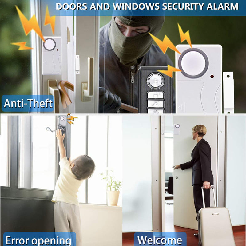  [AUSTRALIA] - HENDUN Wireless Door Alarm with Remote, Windows Open Alarms,Home Security Sensor, Pool Alarm for Kids Safety, Prevent Robbery (2 Pack)