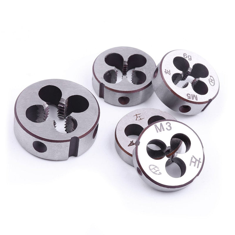  [AUSTRALIA] - ATOPLEE 5 pieces metric left-hand thread die set, M3 x 0.5 mm / M4 x 0.7 mm / M5 x 0.8 mm / M6 x 1.0 mm / M8 x 1.25 mm