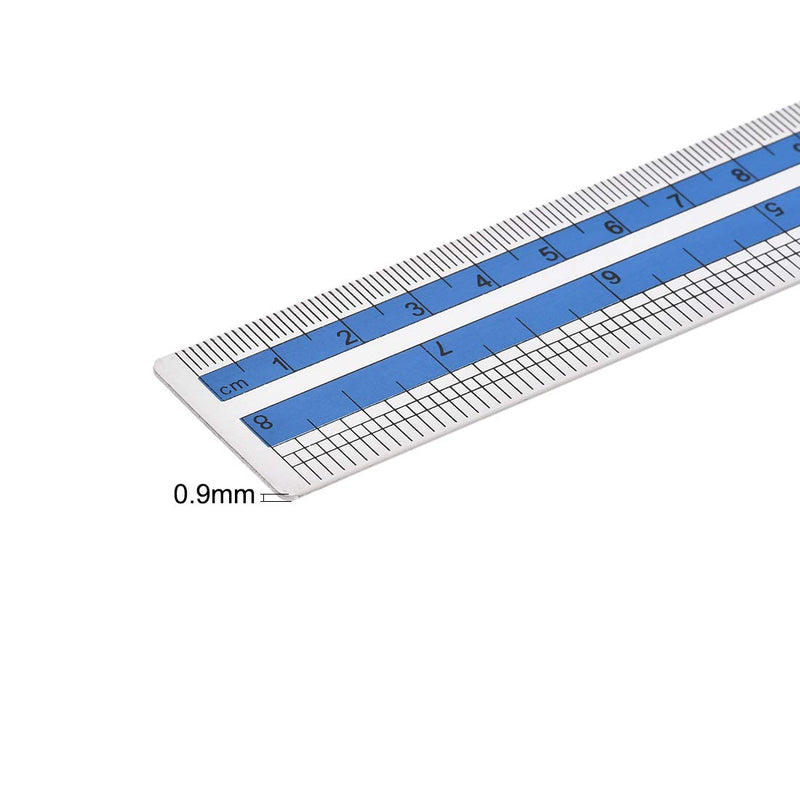  [AUSTRALIA] - uxcell Aluminum Rulers 8 Inch 20cm Precision Straight Edge Metal Ruler Metric and Imperial Ruler Measuring Tool, (Blue, 2Pcs) Blue