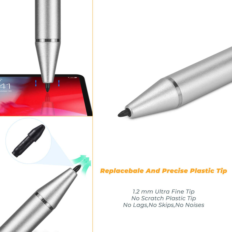 Active Stylus for iPad Pen with Palm Rejection,Compatible with Apple Pencil 2nd Gen Stylus for iPad Pro 11 inch,iPad Pro 12.9 4th/3rd Gen,iPad 6th/7th Gen,Air 3rd Gen,High Precise iPad Pencil,Silver - LeoForward Australia