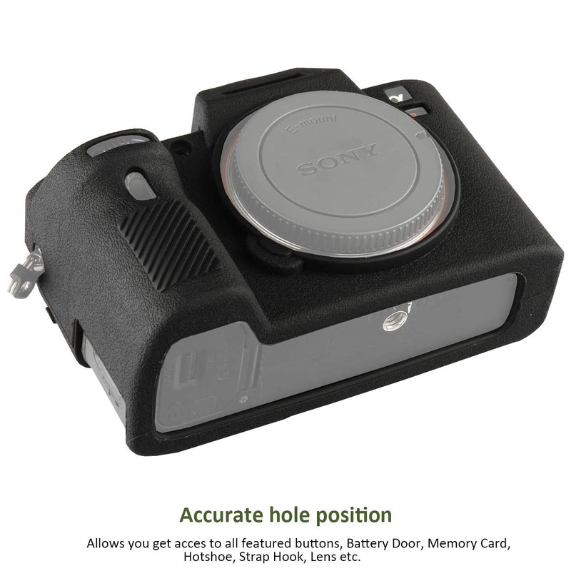  [AUSTRALIA] - Easy Hood Camera Case for Sony Alpha A7II A7RII A7SII A7 II A7R II A7S II A7R2 ILCE-7RM2 ILCE-7M2 Soft Silicone Rubber Camera Protective Body Case Skin Camera Protector Cover (Black) Black