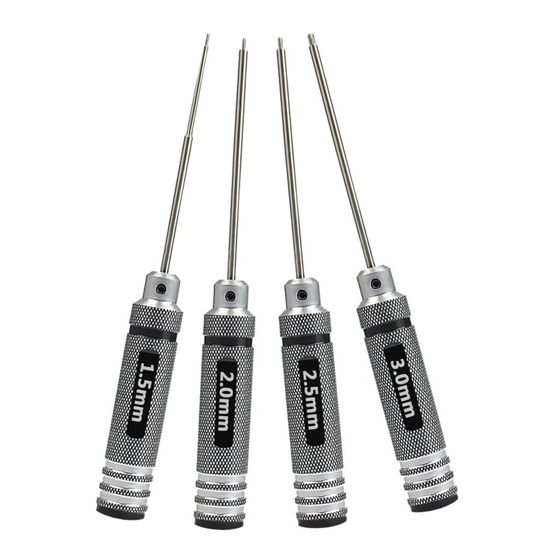  [AUSTRALIA] - OFNMY 4pcs Hex Screw Driver Tools Kit Set 1.5mm 2.0mm 2.5mm 3.0mm Metric RC Helicopter Screw driver