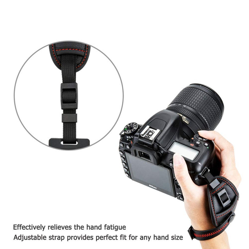  [AUSTRALIA] - Widen DSLR Camera Wrist Hand Strap Grip with Quick Release Tripod Plate for Canon EOS R3 R5C R5 C R6 R RP 90D 80D 77D 70D 4000D Rebel T7 T8i T7i T6i SL3 SL2 5D Mark IV III 5DM4 5Ds 5DsR 7D 6D Mark II Red Stitch