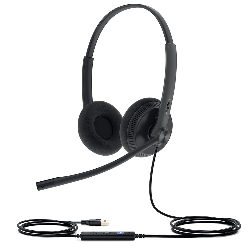  [AUSTRALIA] - Yealink Headset with Microphone USB Headset Computer Headset PC Laptop Headset Teams Certified UH36 UH34 Wired Noise Cancelling with Mic Stereo (for Microsoft Optimized, Dual-LITE-USB A) for Microsoft Optimized