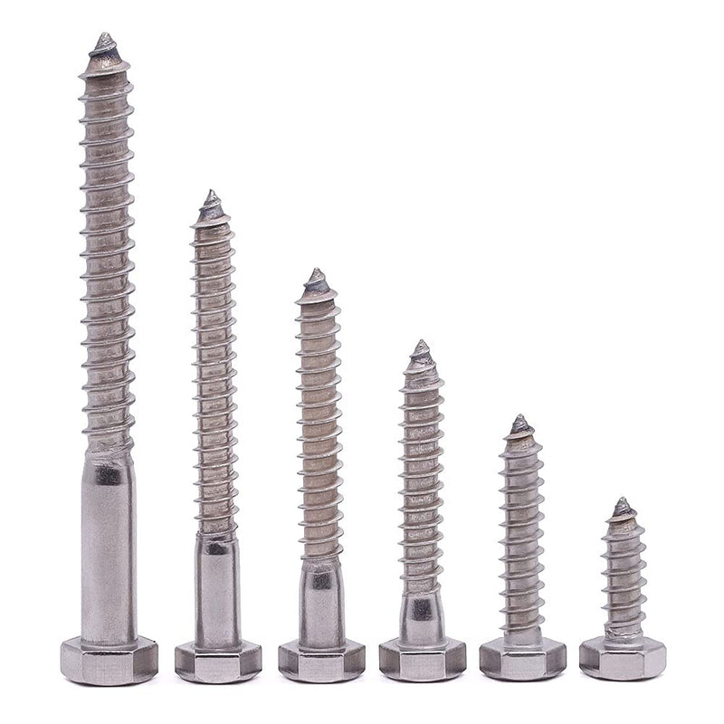  [AUSTRALIA] - 1/4" x 1-1/4" Hex Head Lag Screws Bolts, 304 Stainless Steel 18-8, Full Thread, Hexagon Head Wood Screws 25 PCS 1/4 x 1-1/4" (25 PCS)