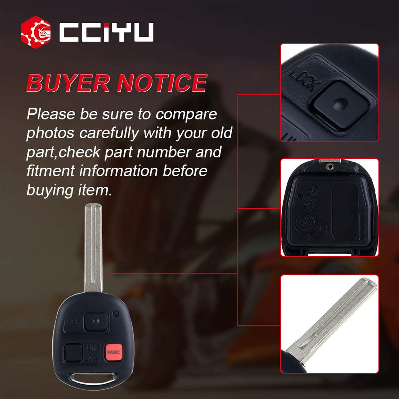 cciyu 1pcs Uncut 3 Buttons for L exus RX300 Keyless Entry Remote Fob Replacement for 1999-2003 for L exus RX300 Series with OE ADP12548701S N14TMTX-1 - LeoForward Australia