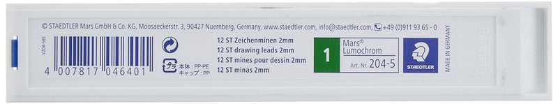 Staedtler Mars Lumochrom 204 Case of 12 Drawing Leads 2 mm Green - LeoForward Australia