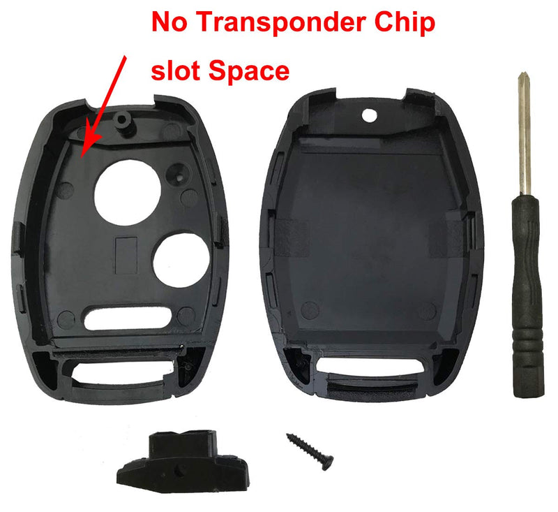  [AUSTRALIA] - Key Fob Shell Case Fit for Honda Accord Crosstour Civic Odyssey CR-V CR-Z Fit Keyless Entry Remote Key Housing Replacement with Screwdriver (Casing Only)