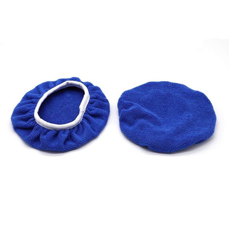  [AUSTRALIA] - AUTDER 230mm-250mm microfiber polishing pad, 6 pieces polishing caps set, polishing fur for car polishing machine - blue reusable 230-250mm