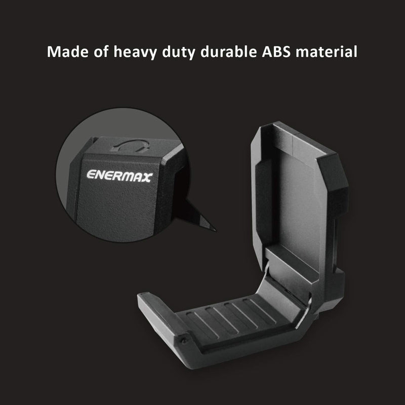 [AUSTRALIA] - Enermax Magnetic Mounting Headset Holder with Metal Protection Foam, Provides up to 1 kg/2.2 lbs, Compatible with Computer/Gaming Headsets, Headphone of all Shapes and Sizes, EHB001 Black