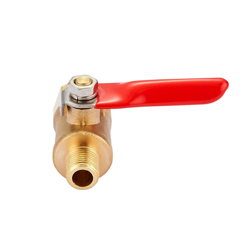  [AUSTRALIA] - Minimprover Heavy Duty Brass 2 PCS Inline Mini Ball Valve Shut Off Switch, 1/8" NPT Male x 1/8 INCH NPT Female Pipe Fittings, 180 Degree Operation Handle, Rated to 600 WOG for Tank Drain 1/8"NPT