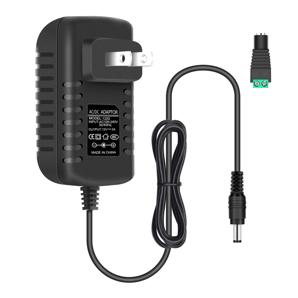  [AUSTRALIA] - 12V 2A 24W LED Strip Power Supply, Wall Mounted AC 100-240V to 12V DC Power Adapter, Switching Transformer with 5.5/2.1 DC Female Barrel Connector to Screw Adaptor for Low Voltage Devices