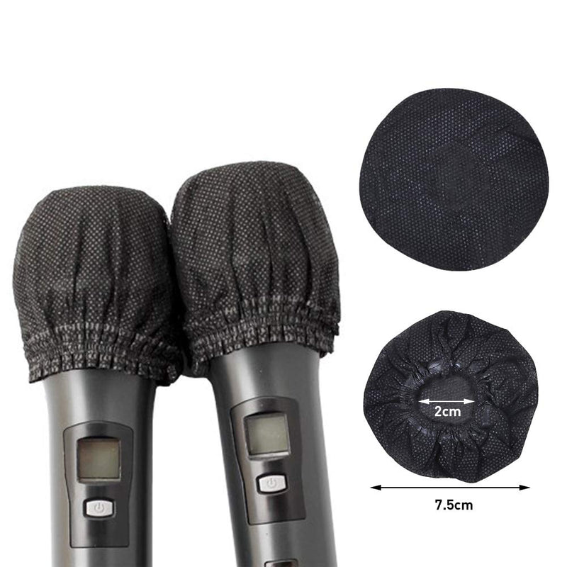  [AUSTRALIA] - 100 Pack Disposable Microphone Cover Non-Woven Microphone Cover Windscreen Mic Cover Protective Cap for KTV Recording Room News Gathering