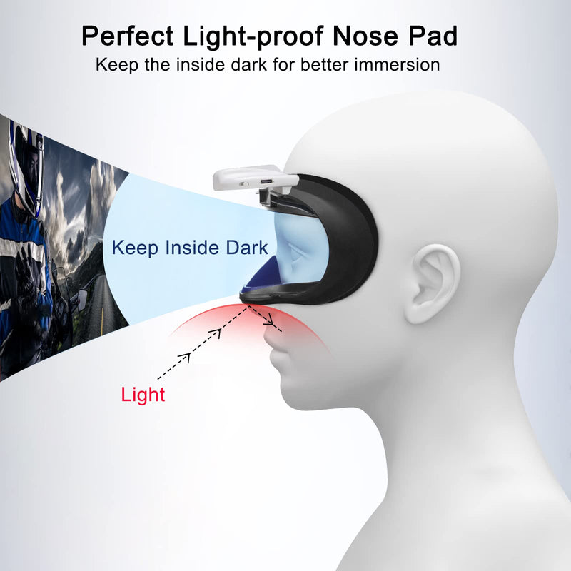  [AUSTRALIA] - 8VR Air Circulation Facial Interface Accessories Compatible with Quest 2, Fan with Comfortable Leather Face Pad, Relieve Heat Accumulation and Lens Fogging White