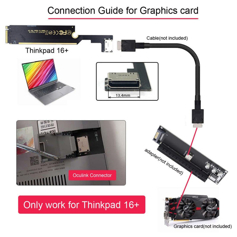  [AUSTRALIA] - Chenyang M.2 to SF-8612 Adapter,Oculink SFF-8612 to NVME PCIe M-Key Host Adapte for ThinkBook 16+ External Graphics Card & SSD for ThinkBook 16+