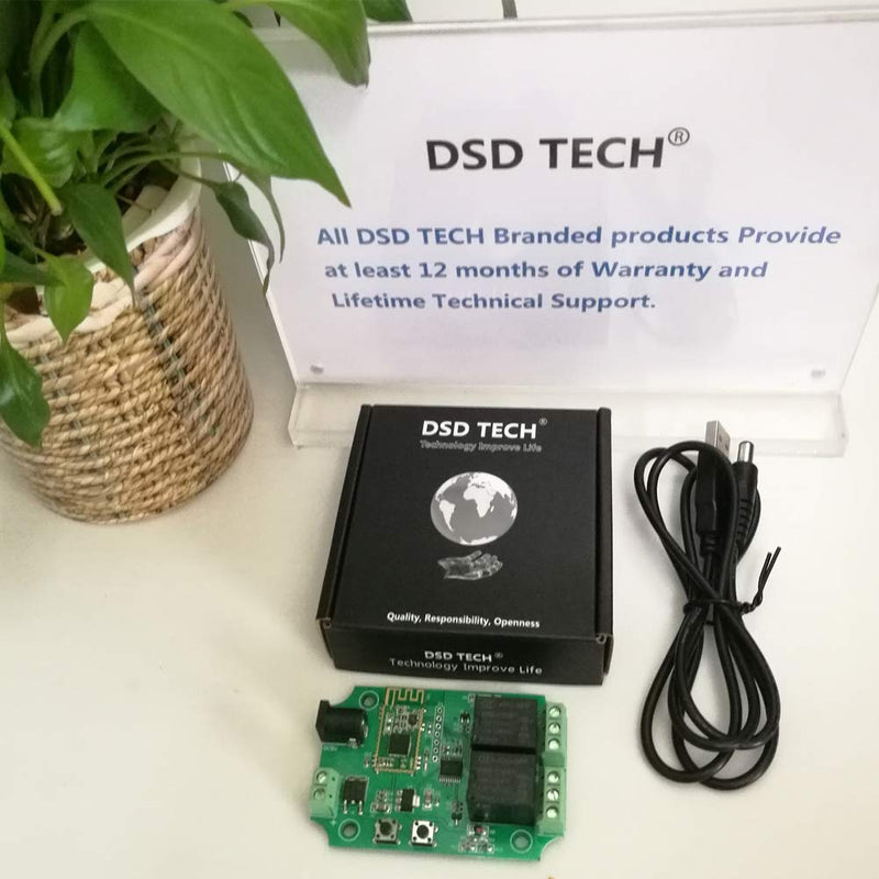 DSD TECH 2 Channels Bluetooth Relay Module for Remote Control Switch Compatible with iPhone and Android 4.3 - LeoForward Australia