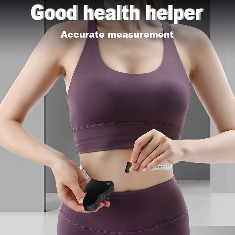  [AUSTRALIA] - 2Pcs 60inch Body Measure Tape, Waist Measuring Tape with Push Button and Lock Pin, Measuring Healthy Tape for Wrists Shoulders Thighs Waist (Black)