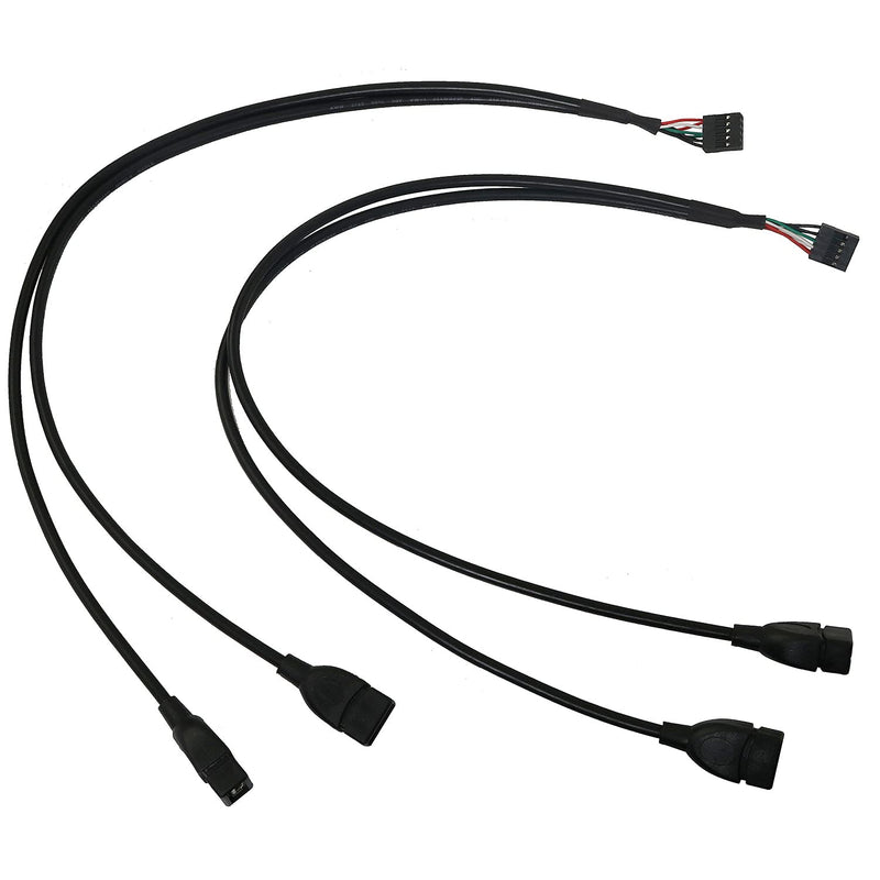  [AUSTRALIA] - Longdex USB Header to USB Cable 2PCS 50cm 10Pin Motherboard Female Header to Dual USB 2.0 Adapter Cable