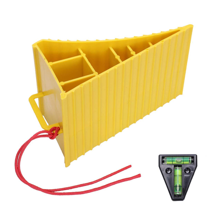 Homeon Wheels RV Camper Large Wheel Chocks with Handle and Rope for Safety-Car Chocks, Tire Chocks, Trailer Solid Heavy Duty Wheel Chocks-2 Packs.(Yellow) - LeoForward Australia