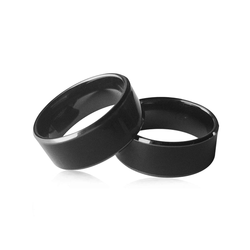  [AUSTRALIA] - HECERE Waterproof Ceramic NFC Ring, NFC Forum Type 2 215 496 bytes Chip Universal for Mobile Phone, All-round Sensing Technology Wearable Smart Ring, Wide Surface Fasion Ring for Men or Women 12#